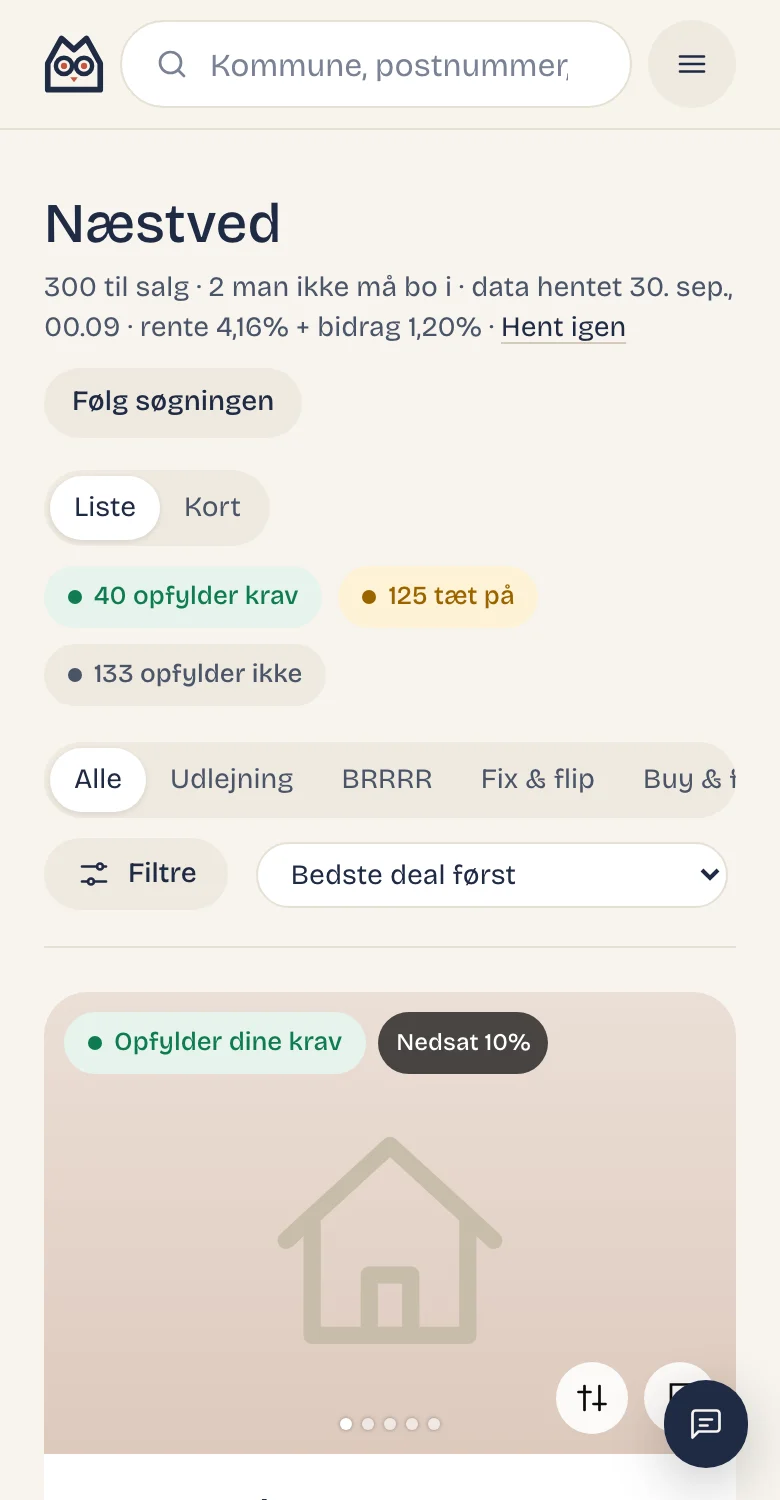 Klog Bolig på en telefon: Næstved med 40 boliger, der opfylder kravene, og den første bolig med sin dom.